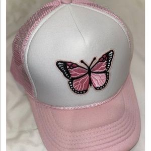 Pink Butterfly Trucker Hat NWT